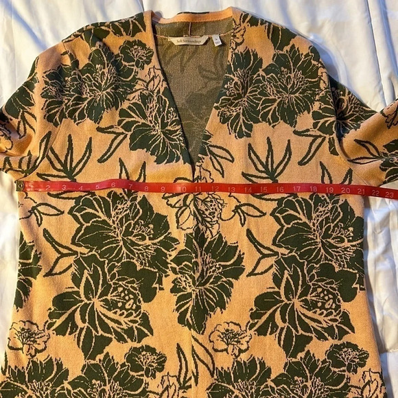 Soft Surroundings Desert Rose Peach Dreams Open Front Floral Cardigan Size M - Picture 7 of 8